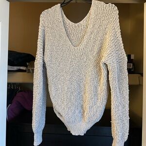 Cozy V-Neck Sweater - Cream